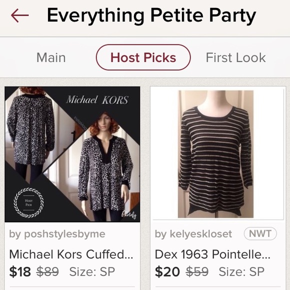 ~2x HP~ Michael Kors Cuffed V-Neck Flowy Tunic Top - Picture 7 of 9